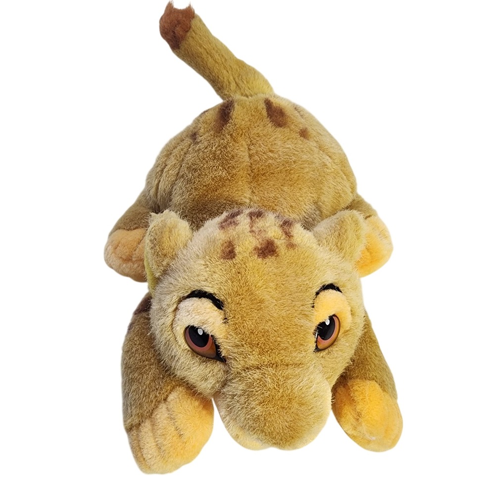Vintage Disney Lion King Simba Plush Cub Pouncing Stuffed Animal Toy 8 Inch
